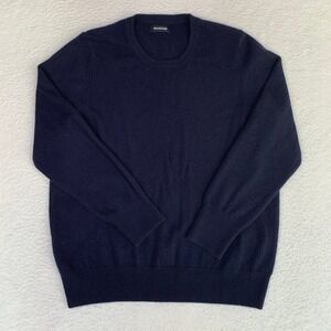 Naadam 100% Cashmere Crewneck Sweater Mens XL (Fits M-L) Navy Soft Luxury Knit